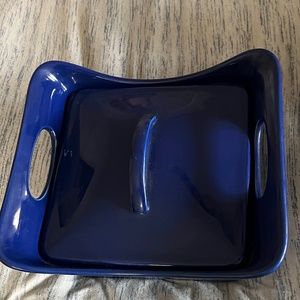Rachael Ray 2.5 Quart Covered Stoneware Cobalt Blue Casserole Free Ship